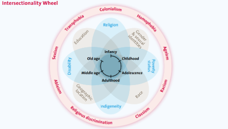 Diagram of intersectionality wheel.