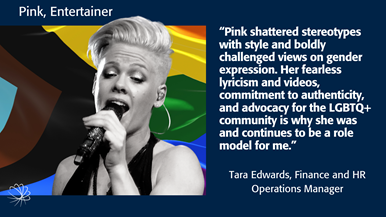 Photo and quote about Pink.